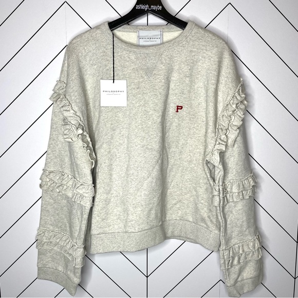 Philosophy di Lorenzo Serafini | Ruffle Oversized Pullover Sweatshirt Medium NWT - Picture 3 of 14
